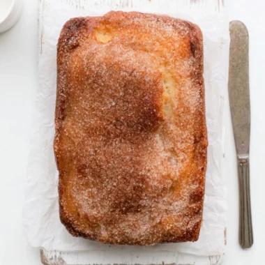 Delicious cinnamon sugar donut bread fresh out of the oven