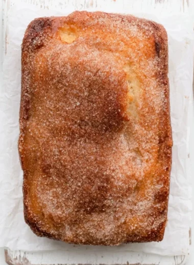Delicious cinnamon sugar donut bread fresh out of the oven