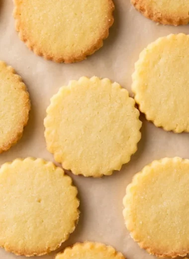 Delicious classic shortbread cookies served with coffee and tea