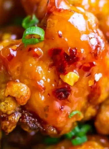 Cozy Asian sweet chili chicken served with colorful vegetables and rice