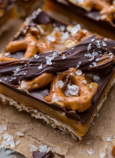 Delicious salted caramel pretzel bark with a mix of sweet and salty flavors