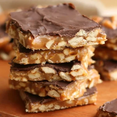 Delicious homemade Chocolate Caramel Pretzel Bars with layered chocolate and caramel