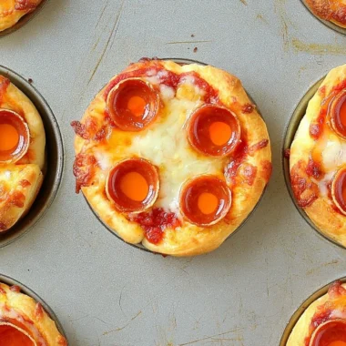 Delicious deep dish mini pizzas topped with fresh ingredients