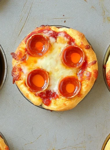 Delicious deep dish mini pizzas topped with fresh ingredients