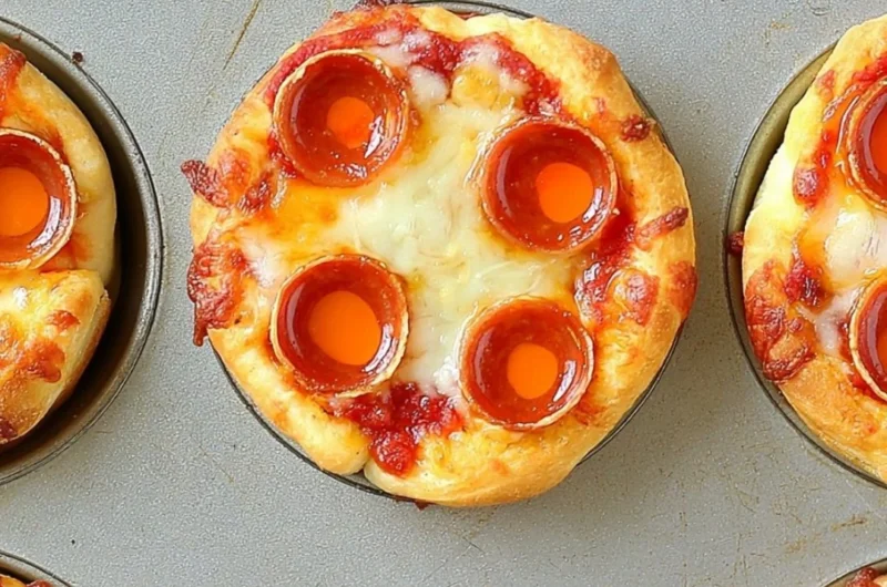 Delicious deep dish mini pizzas topped with fresh ingredients