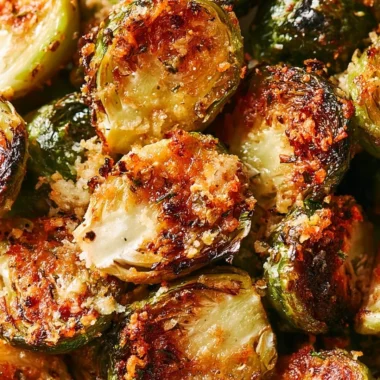 Plate of roasted Brussels sprouts with Parmesan cheese sprinkled on top.